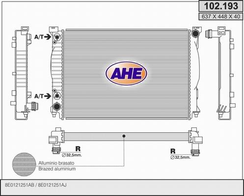 AHE 102.193 - Radiatore, Raffreddamento motore www.autoricambit.com