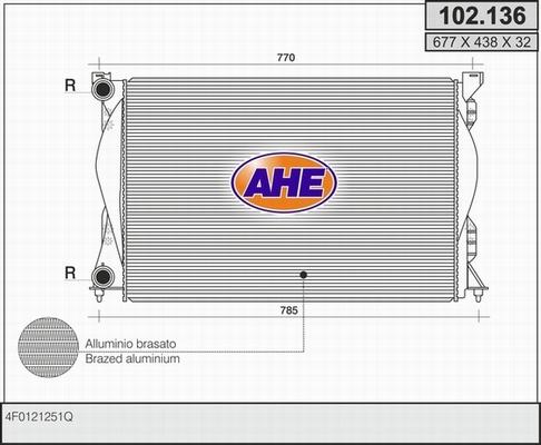 AHE 102.136 - Radiatore, Raffreddamento motore www.autoricambit.com