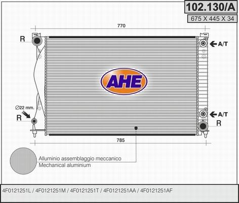 AHE 102.130/A - Radiatore, Raffreddamento motore www.autoricambit.com