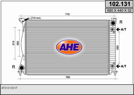 AHE 102.131 - Radiatore, Raffreddamento motore www.autoricambit.com