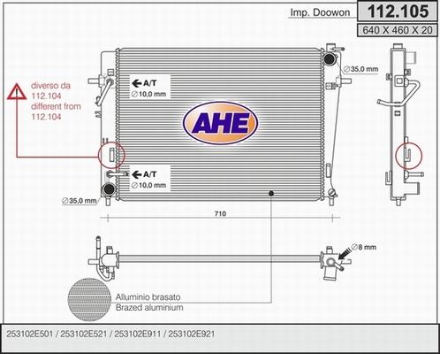 AHE 112.105 - Radiatore, Raffreddamento motore www.autoricambit.com