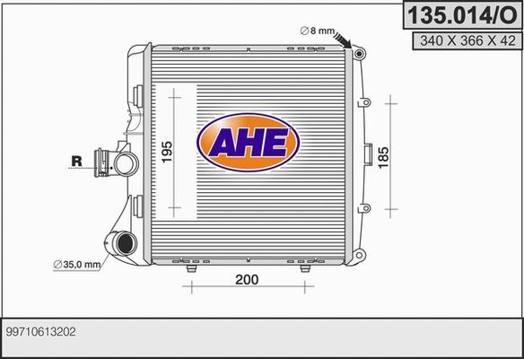 AHE 135.014/O - Radiatore, Raffreddamento motore www.autoricambit.com