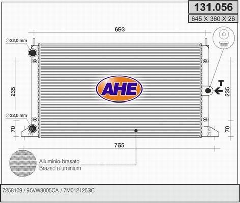 AHE 131.056 - Radiatore, Raffreddamento motore www.autoricambit.com