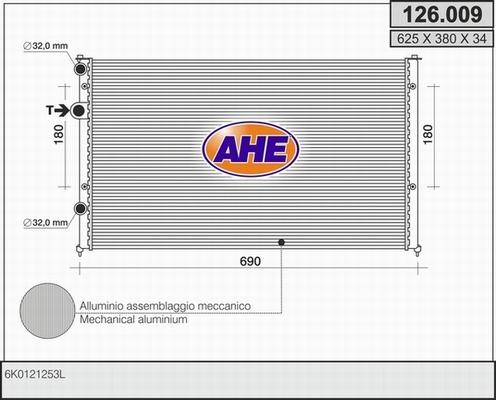 AHE 126.009 - Radiatore, Raffreddamento motore www.autoricambit.com