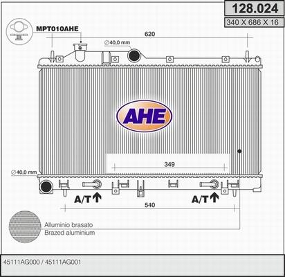 AHE 128.024 - Radiatore, Raffreddamento motore www.autoricambit.com