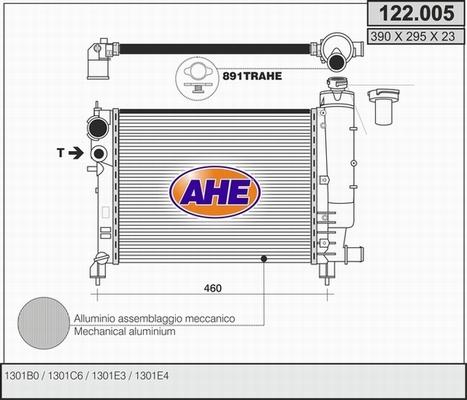 AHE 122.005 - Radiatore, Raffreddamento motore www.autoricambit.com
