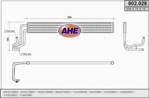 AHE 802.028 - Radiatore olio, Olio motore www.autoricambit.com