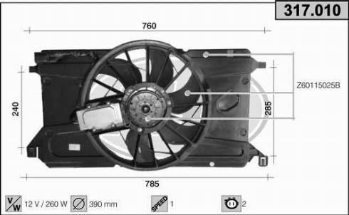 AHE 317.010 - Ventola, Raffreddamento motore www.autoricambit.com