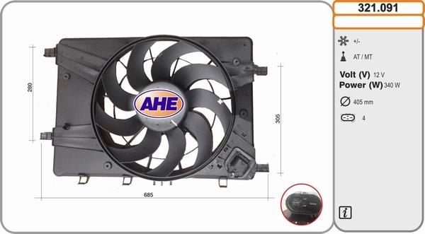 AHE 321.091 - Ventola, Raffreddamento motore www.autoricambit.com