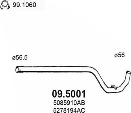 ASSO 09.5001 - Tubo gas scarico www.autoricambit.com