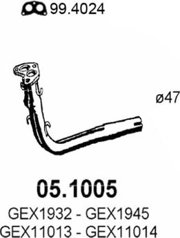 ASSO 05.1005 - Tubo gas scarico www.autoricambit.com