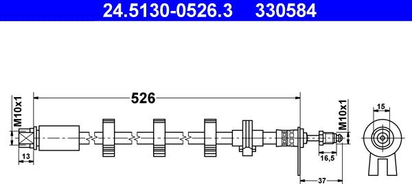 ATE 24.5130-0526.3 - Flessibile del freno www.autoricambit.com