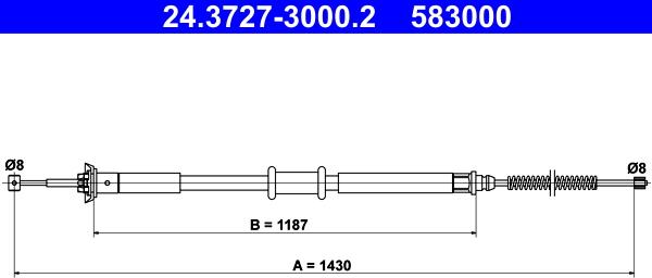 ATE 24.3727-3000.2 - Cavo comando, Freno stazionamento www.autoricambit.com