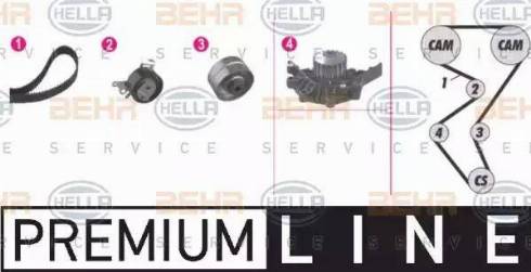 BEHR HELLA Service 8MP 376 804-871 - Pompa acqua + Kit cinghie dentate www.autoricambit.com