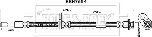 Borg & Beck BBH7654 - Flessibile del freno www.autoricambit.com