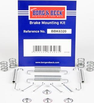 Borg & Beck BBK6320 - Kit accessori, Ganasce freno stazionamento www.autoricambit.com