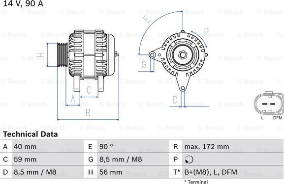 BOSCH 0 986 047 250 - Alternatore www.autoricambit.com