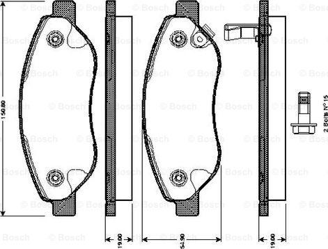 BOSCH 0 986 TB3 055 - Kit pastiglie freno, Freno a disco www.autoricambit.com