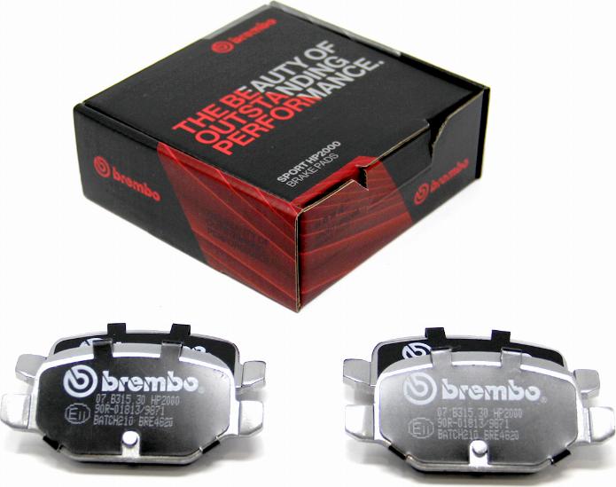 Brembo 07.B315.30 - Kit pastiglie freno per elevate prestazioni www.autoricambit.com