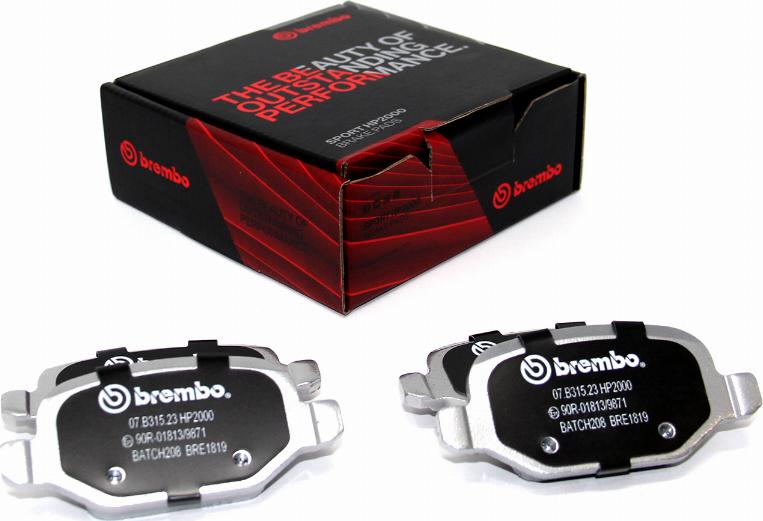Brembo 07.B315.23 - Kit pastiglie freno per elevate prestazioni www.autoricambit.com