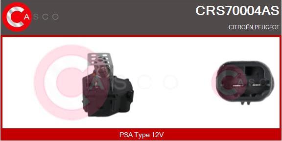 Casco CRS70004AS - Resistore addizionale, Elettromotore-Ventola radiatore www.autoricambit.com