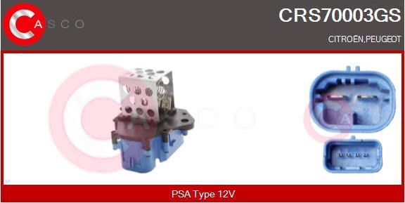 Casco CRS70003GS - Resistore addizionale, Elettromotore-Ventola radiatore www.autoricambit.com