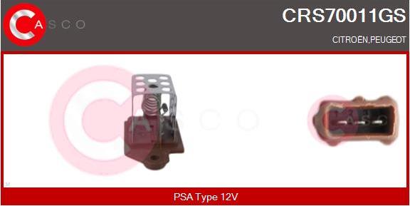 Casco CRS70011GS - Resistore addizionale, Elettromotore-Ventola radiatore www.autoricambit.com