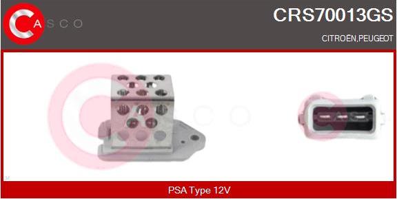Casco CRS70013GS - Resistore addizionale, Elettromotore-Ventola radiatore www.autoricambit.com