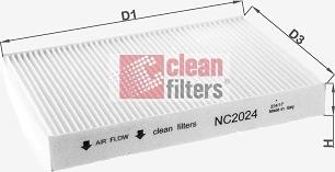 Clean Filters NC2024 - Filtro, Aria abitacolo www.autoricambit.com