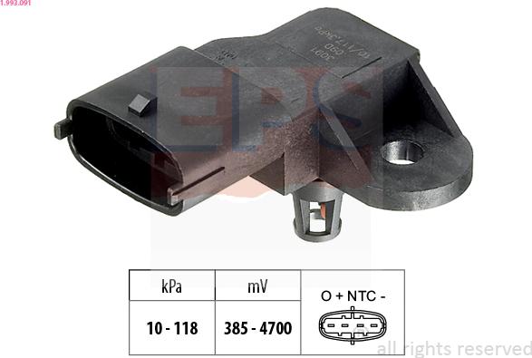 EPS 1.993.091 - Sensore pressione aria, Aggiustaggio altimetrico www.autoricambit.com