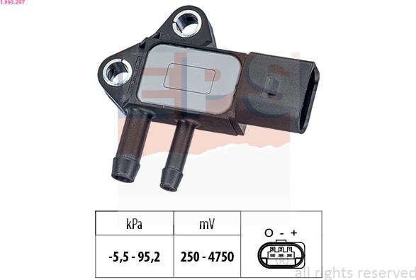 EPS 1.993.297 - Sensore, Pressione gas scarico www.autoricambit.com