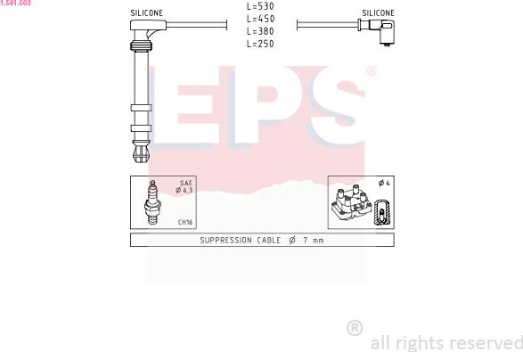 EPS 1.501.503 - Kit cavi accensione www.autoricambit.com