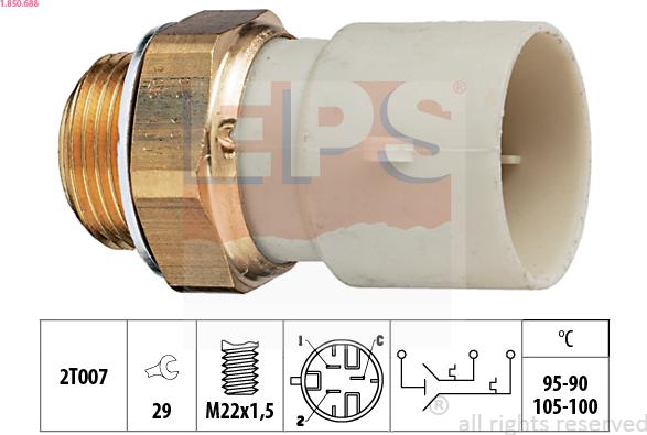 EPS 1.850.688 - Termostato, ventola del radiatore / climatizzatore www.autoricambit.com