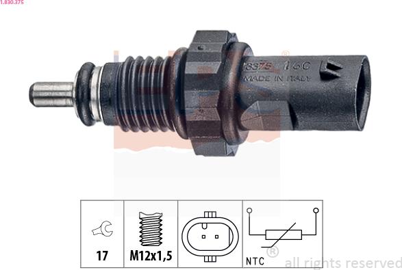 EPS 1.830.375 - Sensore, Temperatura refrigerante www.autoricambit.com