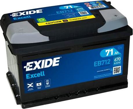 Exide EB712 - Batteria avviamento www.autoricambit.com