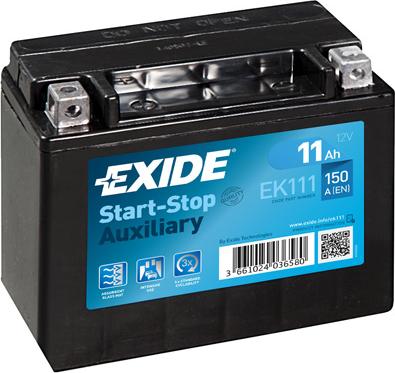 Exide EK111 - Batteria avviamento www.autoricambit.com