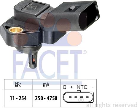 FACET 10.3012 - Sensore pressione aria, Aggiustaggio altimetrico www.autoricambit.com