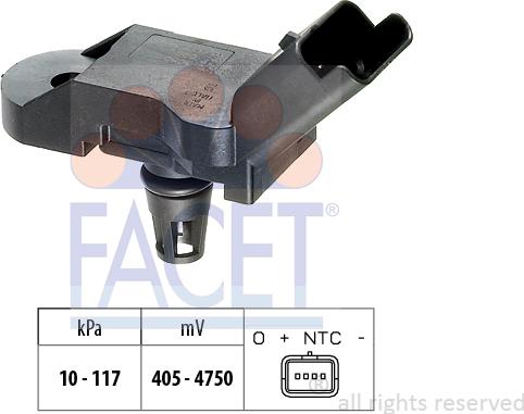 FACET 10.3080 - Sensore pressione aria, Aggiustaggio altimetrico www.autoricambit.com