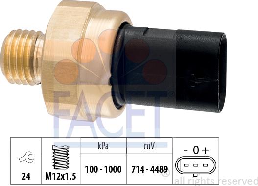FACET 25.0001 - Sensore, Pressione olio www.autoricambit.com