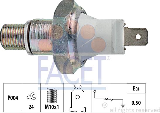 FACET 7.0119 - Sensore, Pressione olio www.autoricambit.com