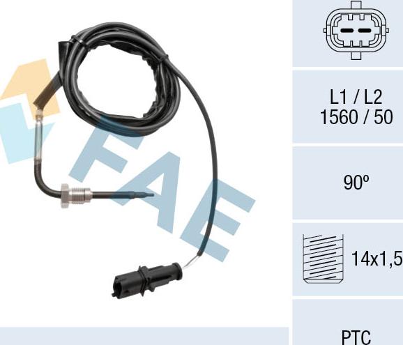 FAE 68038 - Sensore, Temperatura gas scarico www.autoricambit.com