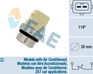 FAE 35310 - Sensore, Temperatura refrigerante www.autoricambit.com