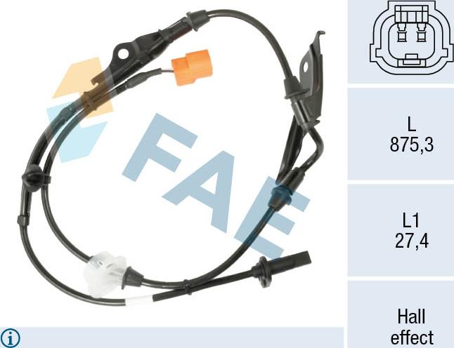 FAE 78602 - Sensore, N° giri ruota www.autoricambit.com