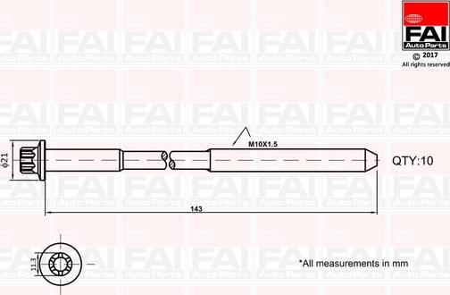 FAI AutoParts B489 - Kit bulloni testata www.autoricambit.com