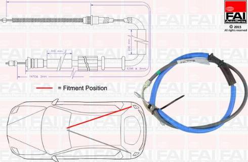 FAI AutoParts FBC0028 - Cavo comando, Freno stazionamento www.autoricambit.com