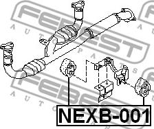 Febest NEXB-001 - Supporto, Imp. gas scarico www.autoricambit.com