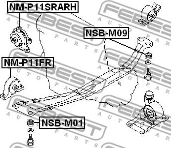 Febest NM-P11SRARH - Sospensione, Motore www.autoricambit.com