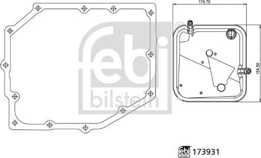 Febi Bilstein 173931 - Filtro idraulico, Cambio automatico www.autoricambit.com