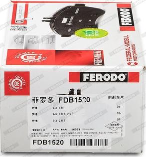 Ferodo FDB1520 - Kit pastiglie freno, Freno a disco www.autoricambit.com