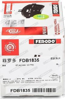 Ferodo FDB1835 - Kit pastiglie freno, Freno a disco www.autoricambit.com